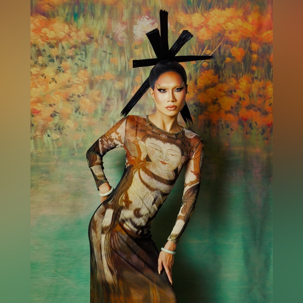 Vivienne Tam Mesh Buddha Dress